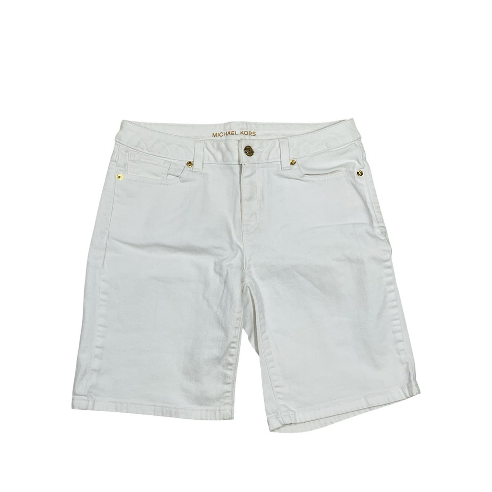 MICHAEL KORS Womens Casual Shorts US‎ 2 W28.5 White Cotton WR09